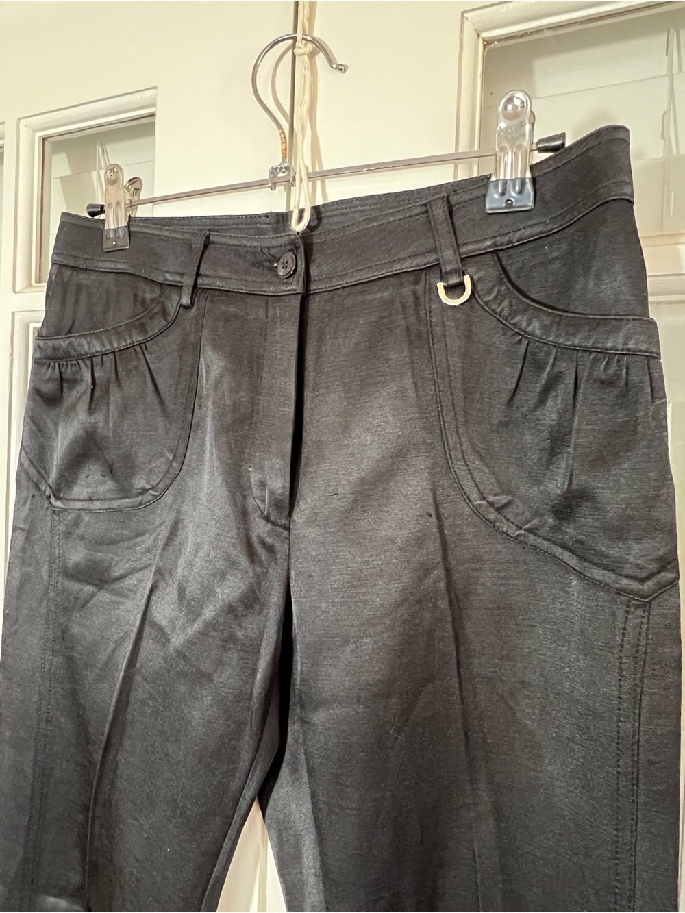 Ping Women's Black Straight-Leg Pants Cotton Blend, Size 28” Waist